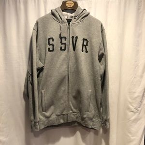SSUR XXL Grey Zip Up Hoodie